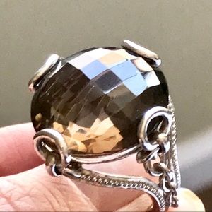 Atelier Anthony Nak SS Smoky Quartz Ring Size 6
